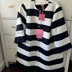 Tuckernuck Navy and White Striped Dress